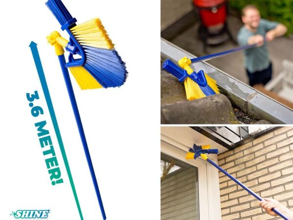 Telescoopborstel Voor Dakgoot En Hoeken - Maximale Werkhoogte Van Ruim 4