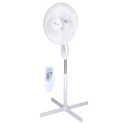 Lifetime Air Statiefventilator - Staande Ventilator - Afstandsbediening - 3 Standen - Oscillerend - Ø 40cm - Wit