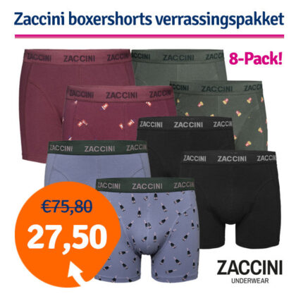 Dagaanbieding Zaccini Boxershorts 8-pack Verrassingspakket