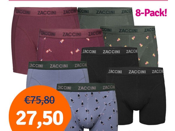 Dagaanbieding Zaccini Boxershorts 8-pack Verrassingspakket