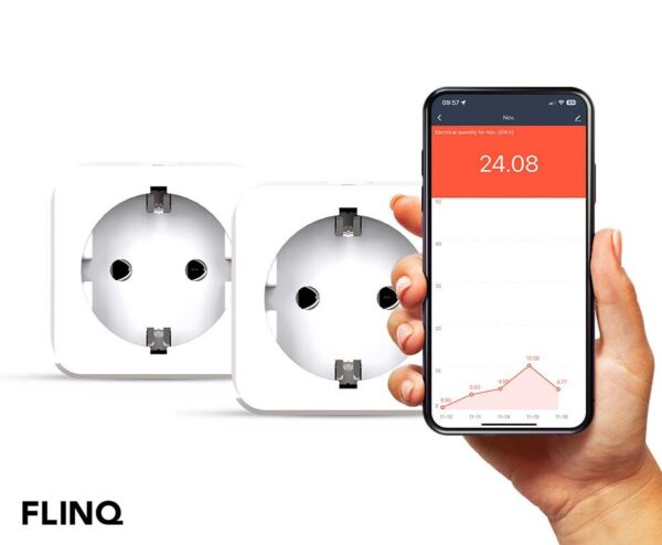 2-Pack FlinQ Slimme Stekkers - Meet Energie En Bedien Op Afstand! ...