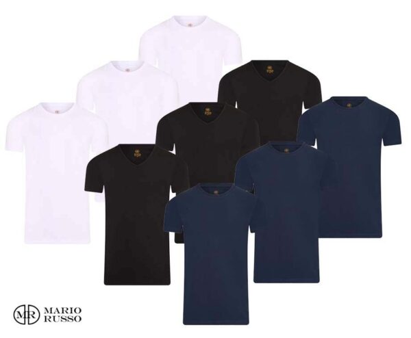3-Pack Mario Russo Katoenen T-Shirts - Met Ronde Of V-Hals! ...