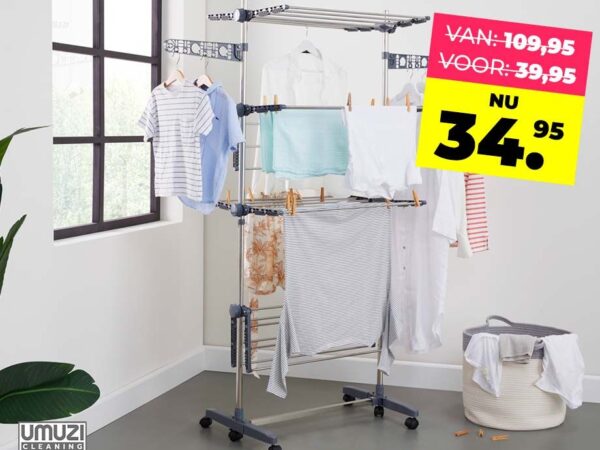 XXL Inklapbaar Wasrek 4-Laags - Biedt Nog Meer Ruimte Om Te Drogen! ...