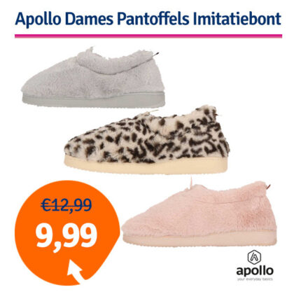 Dagaanbieding Apollo Dames Pantoffels Imitatiebont (Roze