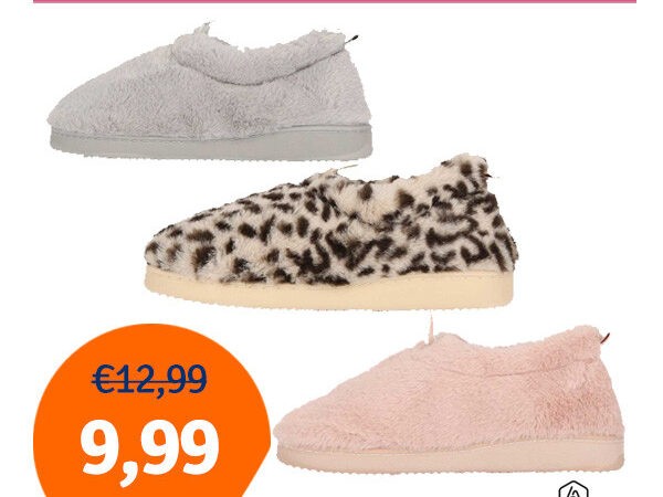 Dagaanbieding Apollo Dames Pantoffels Imitatiebont (Roze