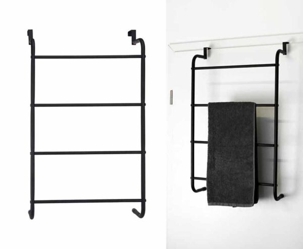 Deur Handdoekenrek Zwart - Met 4 Stangen! ...