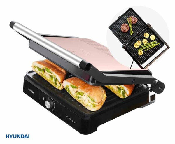 Hyundai Luxe Elektrische Contactgrill - Vouwt 180º Open Voor Gebruik Als G ...