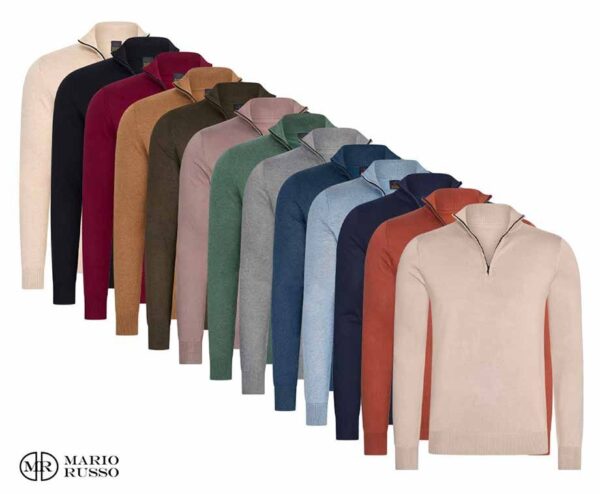 Mario Russo Half Zip Sweater - Verkrijgbaar In 10 Najaarskleuren! ...