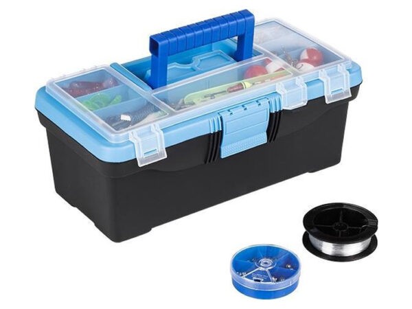 HI Viskoffer - 42 delige set - Blinkers/Lood - 32x18x13cm - Blauw