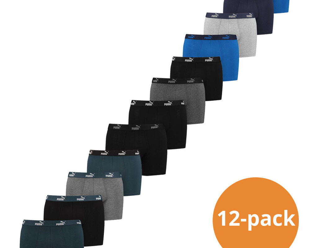 Puma Boxershorts Promo 12-pack Zwart / Blauw / Grijs