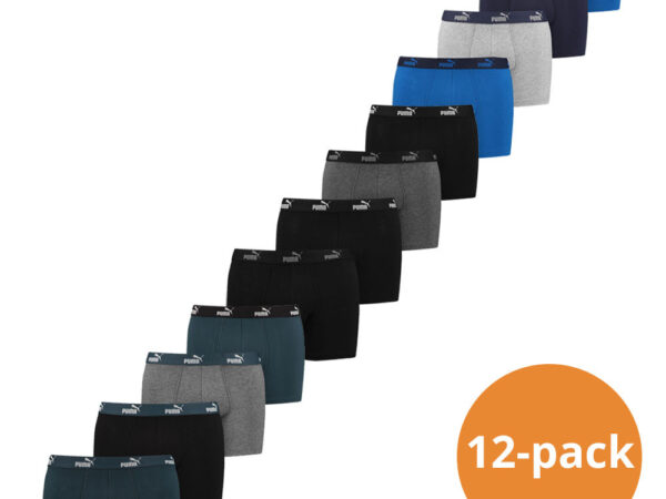 Puma Boxershorts Promo 12-pack Zwart / Blauw / Grijs