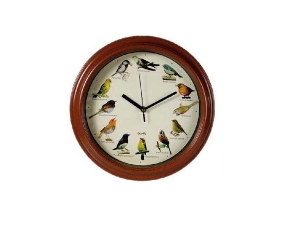 Vogelmelodie wandklok - Bruin - 33 cm