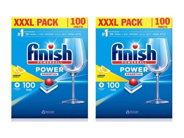Finish power essential vaatwastabletten lemon - 200 stuks