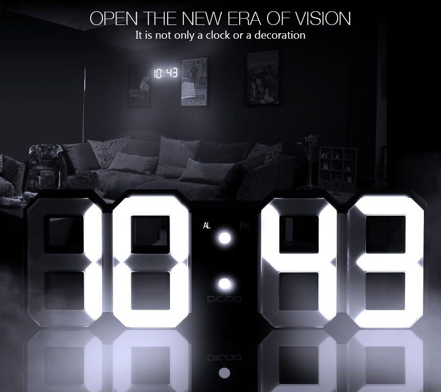 3D LED Digitale Muurklok