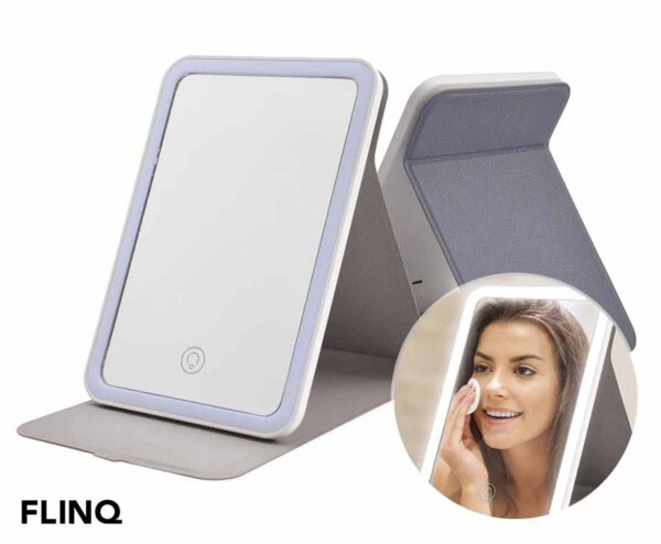 FlinQ Draagbare Make-Up Spiegel - Met LED Verlichting! ...