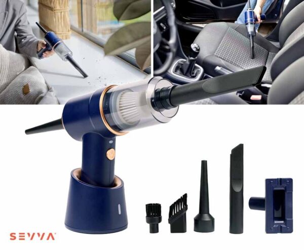 SEVVA® 2-In-1 Mini Stofzuiger - Draadloos Met Zuig en Blaas Functie! ...