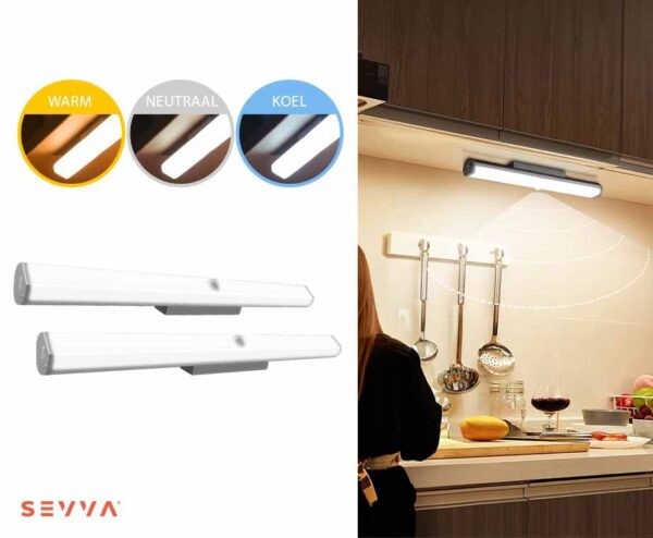 SEVVA® 2-Pack Draadloze Smart Sensor LED Light - Met 3 Lichtstanden! ...