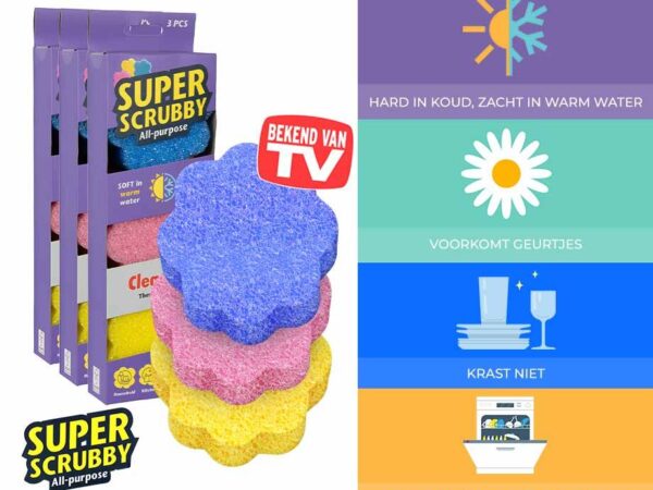 Supper Scrubby Magische Spons - Vandaag 3+6 GRATIS! ...