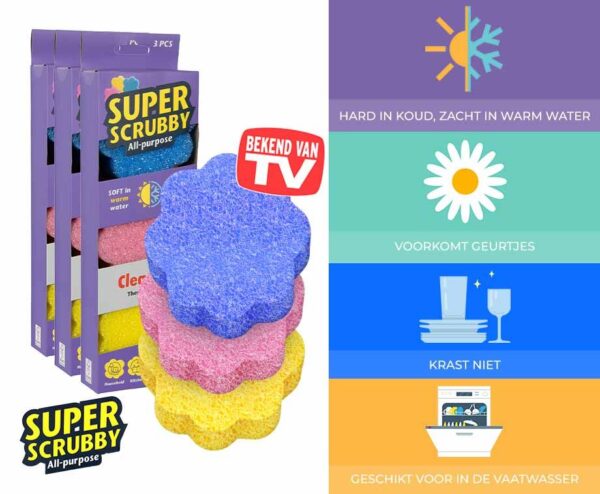 Supper Scrubby Magische Spons - Vandaag 3+6 GRATIS! ...