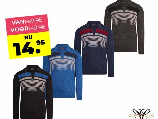 Cappuccino Gebreide Polo - Verkrijgbaar In 4 Kleuren! ...