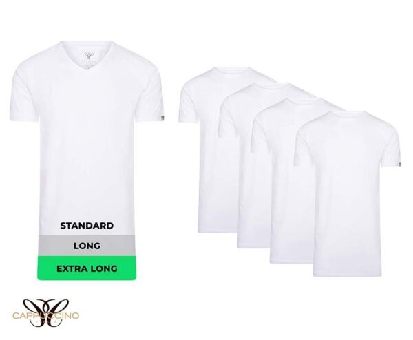 4-Pack Extra Lange T-Shirts - De Perfecte Pasvorm Met Extra Lengte! ...