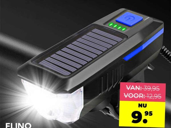 FlinQ Oplaadbare Solar Fietslicht Met Bel - De Makkelijkste Verslichting Vo ...
