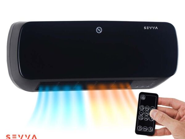 SEVVA® 2-in-1 Wandkachel 2000W Piano Black - Energiezuinig Verwarmen! ...