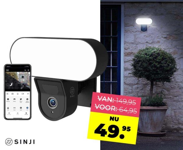 Sinji Smart Beveiligingscamera Met Fel Licht - Beveilig Je Huis Met Bewegin ...
