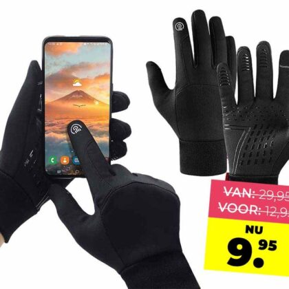 Premium Touchscreen Handschoenen Zwart - Wind- En Waterdicht! ...