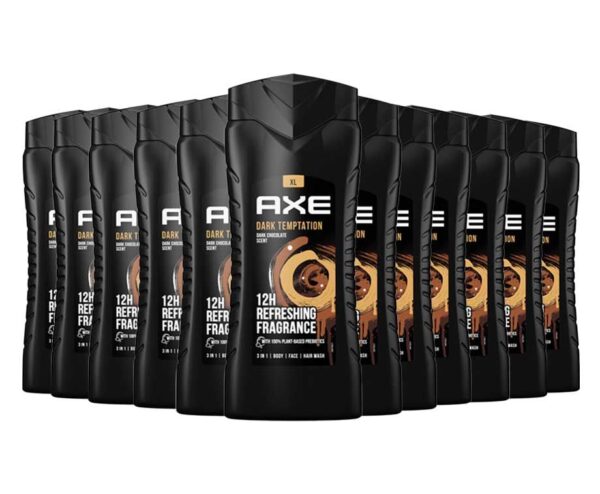 12x400ml Axe 3-in-1 Douchegel Dark Temptation - 12 Uur Lang Een Heerlijke G ...