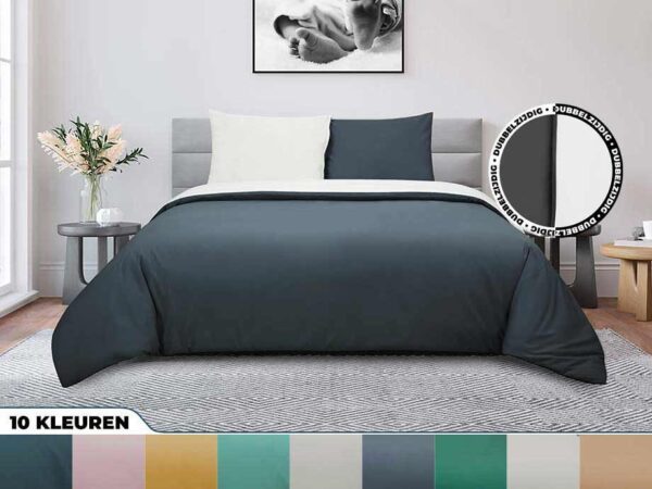 100% Perkal Katoenen Double Face Dekbedovertrek - In 10 Kleuren! ...