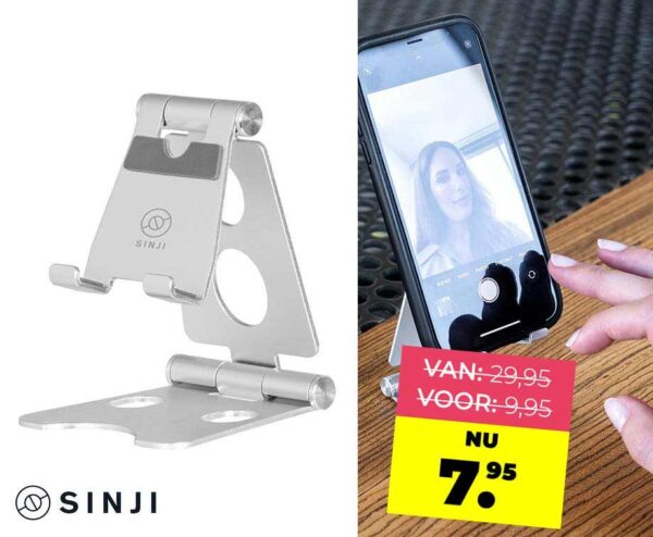 Sinji Opvouwbare Aluminium Telefoonstand - De Ideale Kijkhoek Voor Je Telef ...
