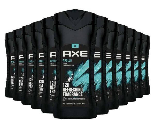 12x 400ML Axe Shower Gel Apollo - Biedt Een Onweerstaanbaar Gevoel! ...