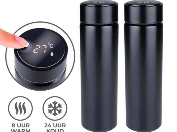 Digitale Thermosfles Zwart - Vandaag 1+1 GRATIS! ...