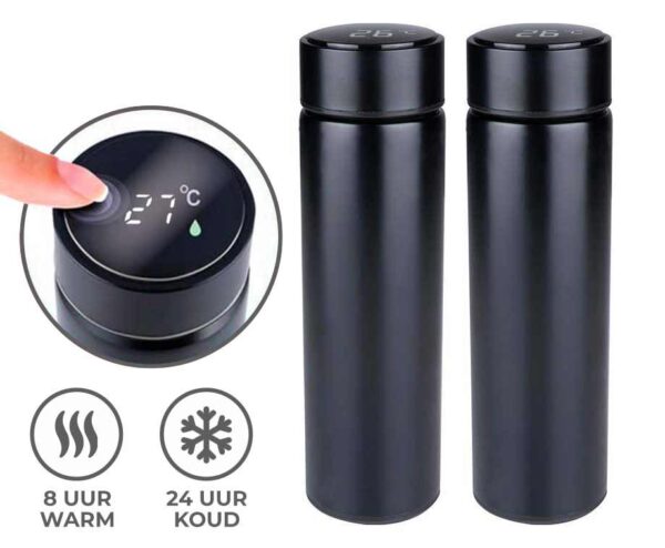 Digitale Thermosfles Zwart - Vandaag 1+1 GRATIS! ...