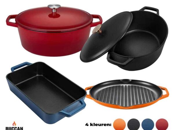 Buccan Hamersley Gietijzeren Pan - Diverse Pannen In 4 Kleuren! ...