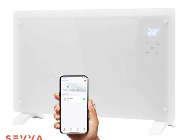 SEVVA® Slimme Paneel Verwarming 2000W Wit - Bespaar Direct Op Gaskosten! ...