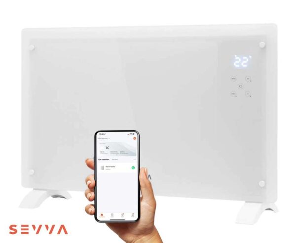 SEVVA® Slimme Paneel Verwarming 2000W Wit - Bespaar Direct Op Gaskosten! ...