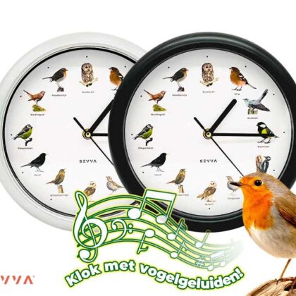 SEVVA® Wandklok Met Vogelgeluiden - Elk Uur Een Prachtig Vogelgeluid! ...