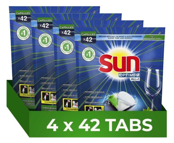 168-PACK Sun Optimum All-in 1 Vaatwastabs Citroen - Voordelige Halfjaar Voo ...