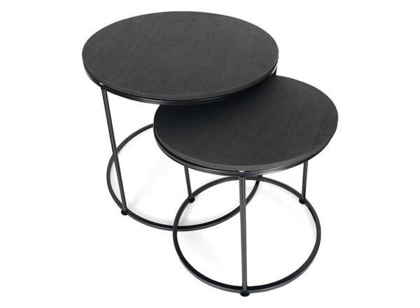 Salontafels - set van 2 ronde salontafels - zwart