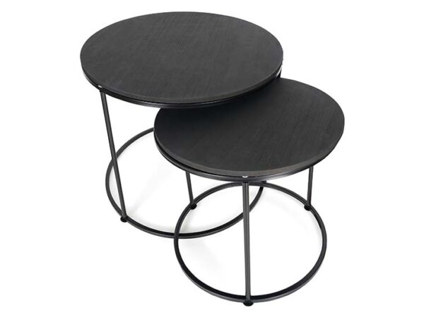 Salontafels - set van 2 ronde salontafels - zwart