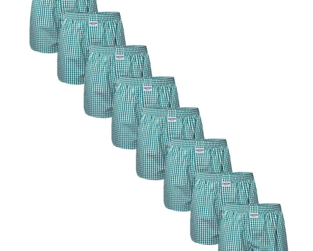 Zaccini Wijde Boxershorts Woven 8-pack Green