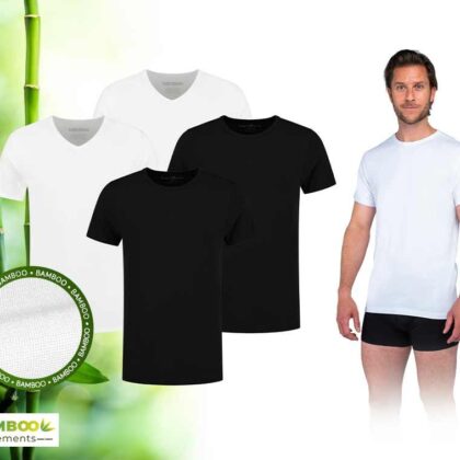 2-Pack Bamboo T-Shirts - Met Ronde- Of V-Hals! ...