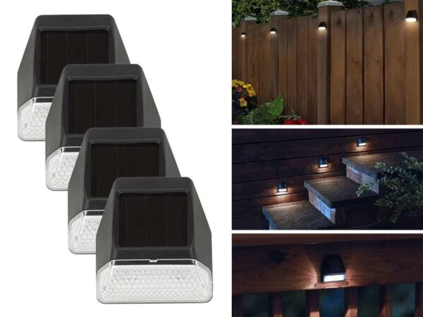 4-Pack Solar Wandlichten - Voor Schutting