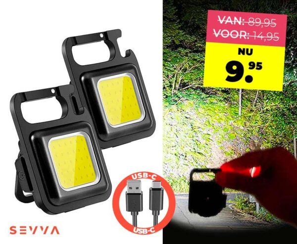 SEVVA Mini Oplaadbare LED COB Lamp - Vandaag 1+1 GRATIS! ...