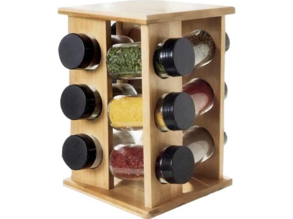 Bamboo Kruidenrek - Met 12 Glazen Potten! ...