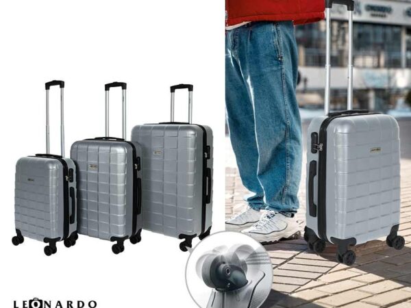 3-Delige Set Leonardo Trolley Koffers - Met Zwenkwielen En Ingebouwd Cijfer ...