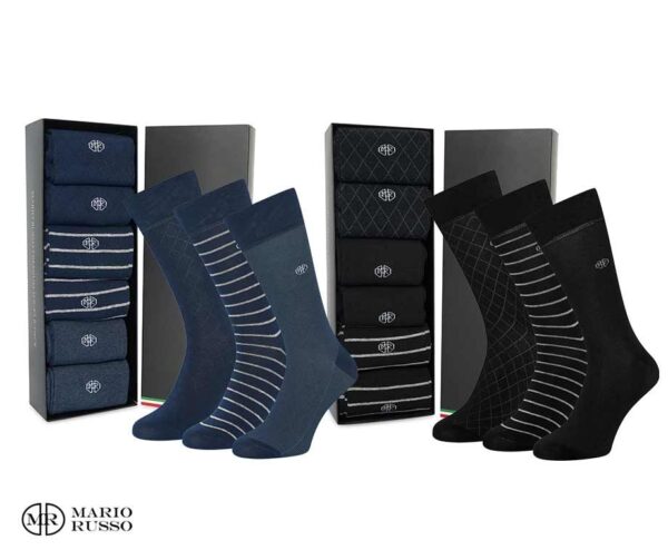 6-Pack Mario Russo Premium Sokken In Cadeauverpakking - Set Met Verschillen ...
