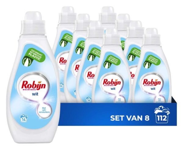 8x700ml Robijn Wasmiddel Wit - Goed Voor 112 Wasbeurten! ...